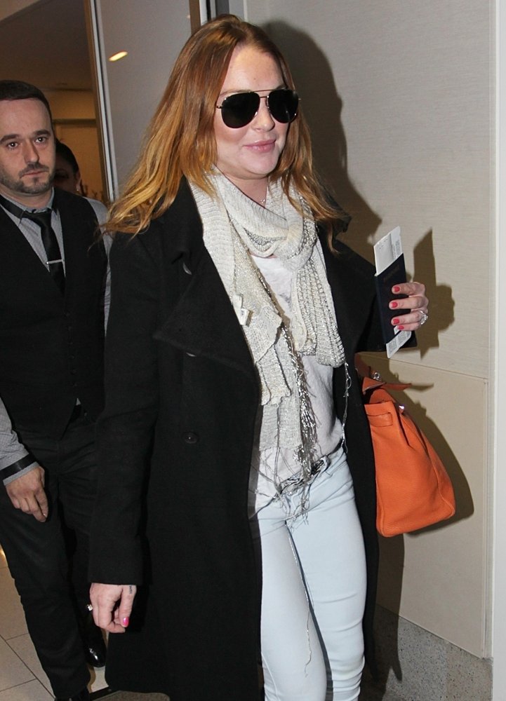 Lindsay Lohan at Los Angeles International Airport