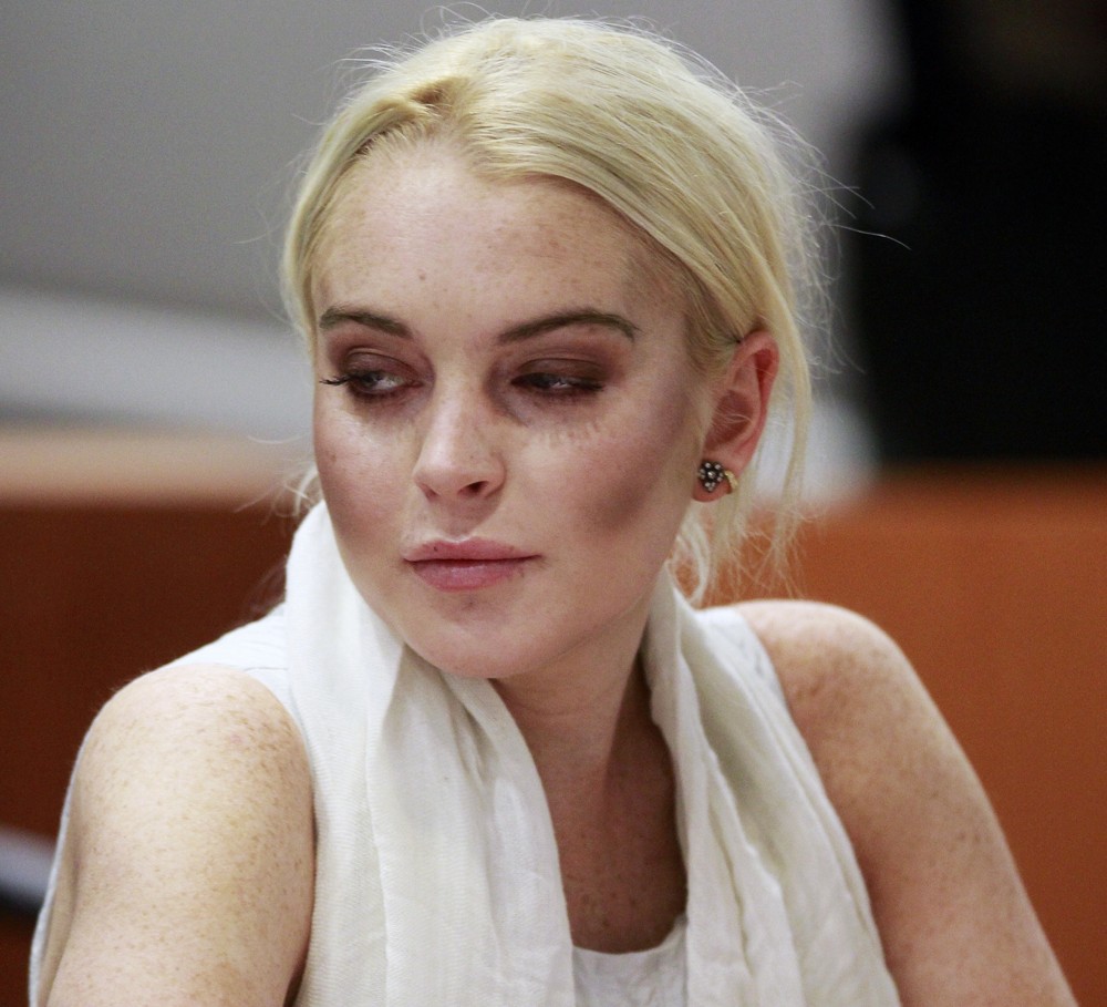 Lindsay Lohan;<br>Lindsay Lohan Before Being Escorted from The Courtroom in Handcuffs