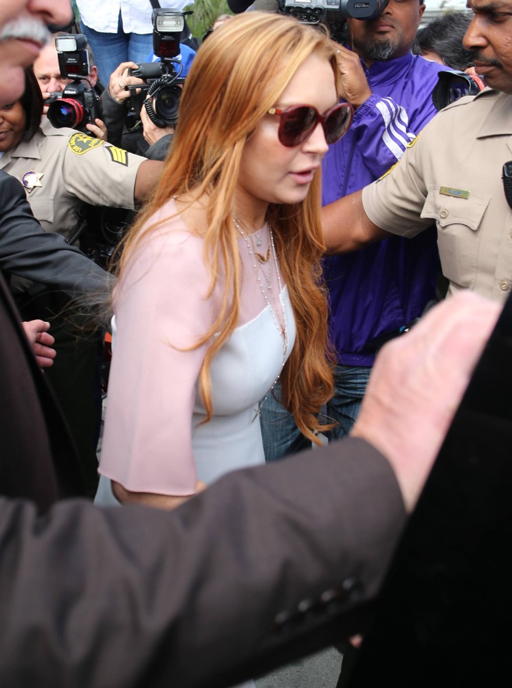 Lindsay Lohan;<br>Lindsay Lohan Exits The Courthouse with Her Attorney Mark Heller After Receiving A 90 Day Rehab Deal