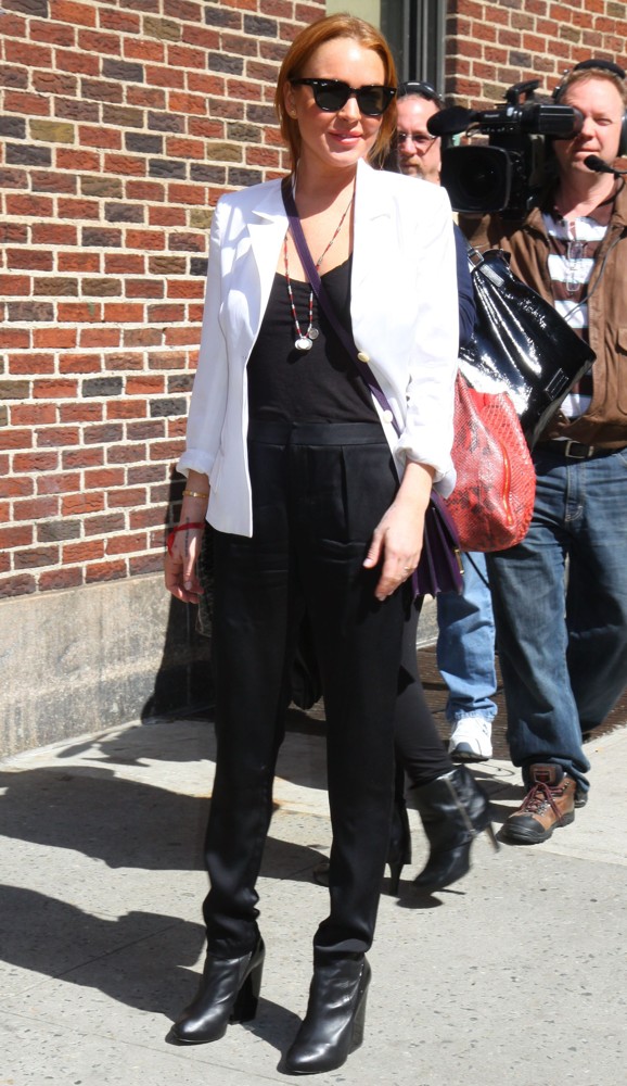 Lindsay Lohan;<br>Celebrities at The Ed Sullivan Theater for The Late Show with David Letterman