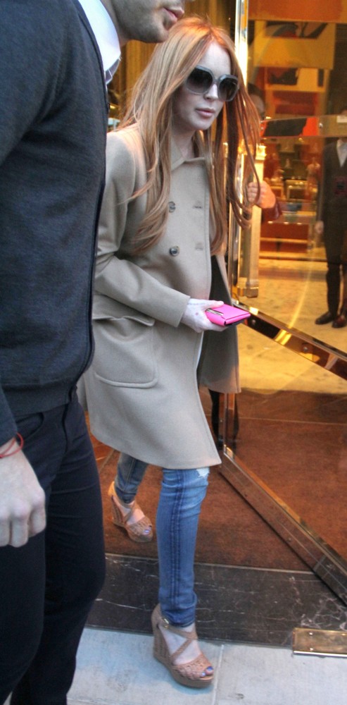 Lindsay Lohan;<br>Lindsay Lohan Leaves Miu Miu in Beverly Hills