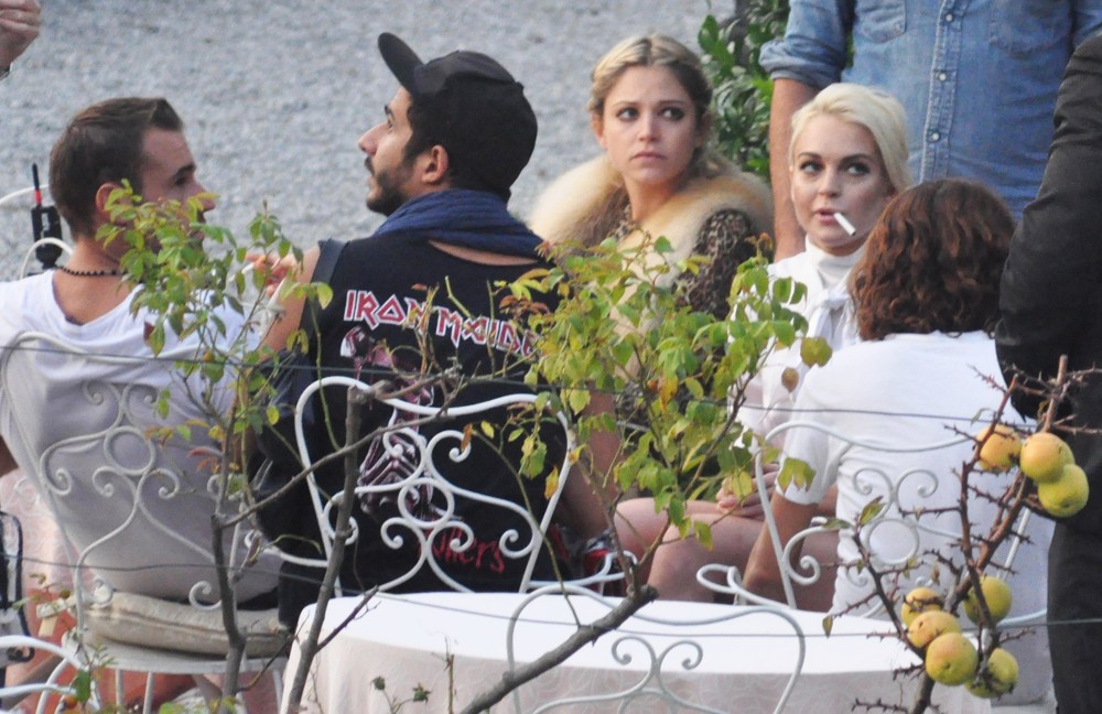 Lindsay Lohan;<br>Lindsay Lohan Takes Part in A Photoshoot for German Brand Philipp Plein on Lake Como