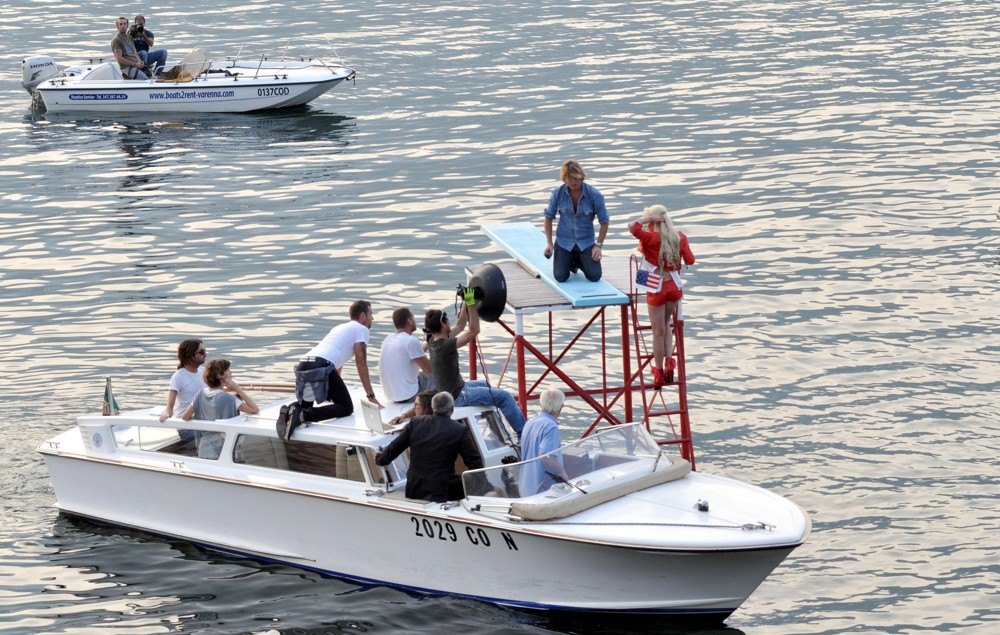 Lindsay Lohan;<br>Lindsay Lohan Takes Part in A Photoshoot for German Brand Philipp Plein on Lake Como