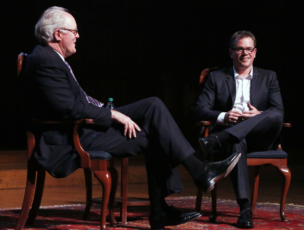 John Lithgow;Matt Damon;<br>Harvard University Honours Matt Damon with The 2013 Arts Medal