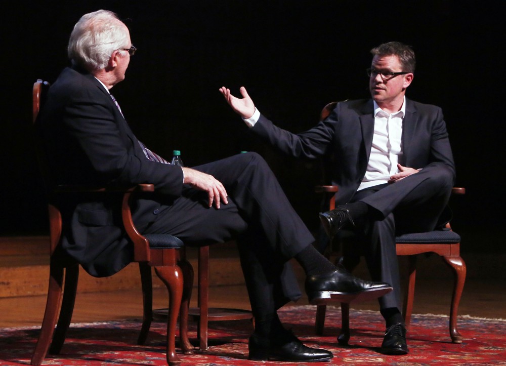 John Lithgow;Matt Damon;<br>Harvard University Honours Matt Damon with The 2013 Arts Medal