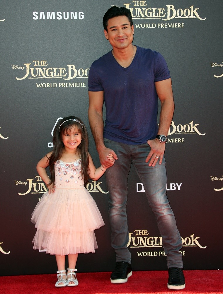 Gia Francesca Lopez;Mario Lopez;<br>World Premiere of Walt Disney's The Jungle Book - Arrivals