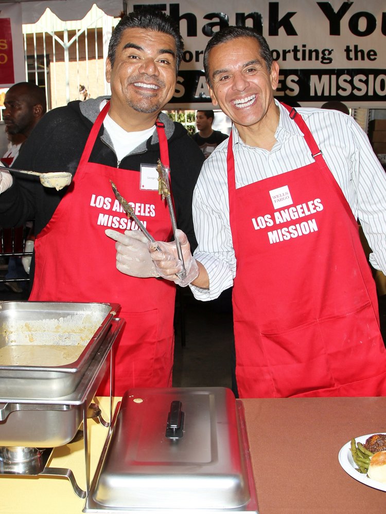 George Lopez;Antonio Villaraigosa;<br>2014 LA Mission's Annual Thanksgiving for The Homeless