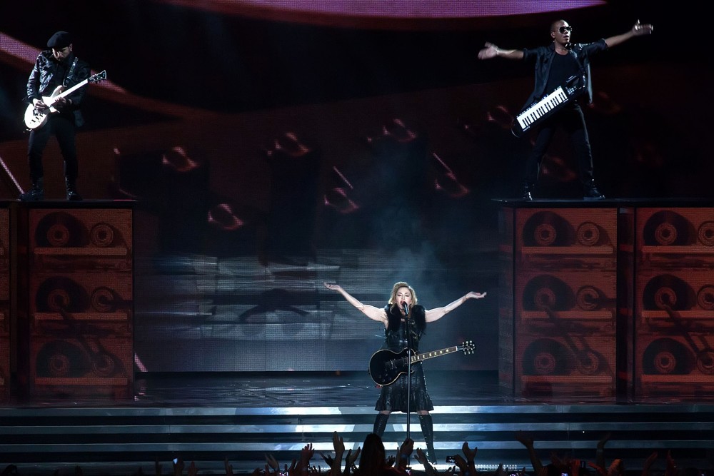 Madonna;<br>Madonna Performs Live During Her First MDNA Concert on Her World Tour