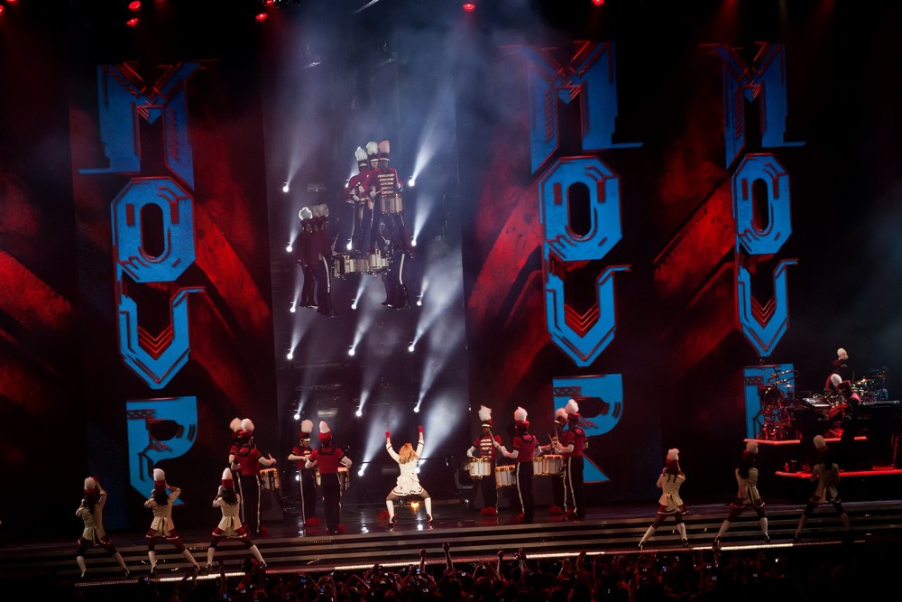 Madonna;<br>Madonna Performs Live During Her First MDNA Concert on Her World Tour