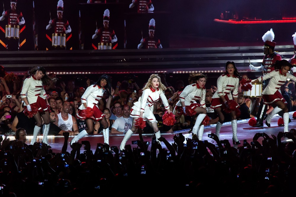 Madonna;<br>Madonna Performs Live During Her First MDNA Concert on Her World Tour