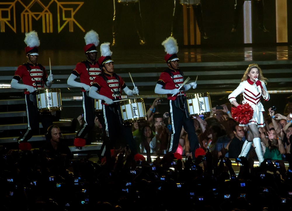 Madonna;<br>Madonna Performs Live During Her First MDNA Concert on Her World Tour