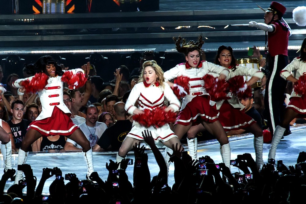 Madonna;<br>Madonna Performs Live During Her First MDNA Concert on Her World Tour