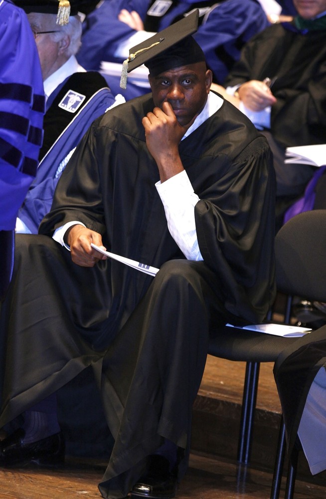 Magic Johnson;<br>Magic Johnson Receives Honorary Doctor of Humane Letters Degrees