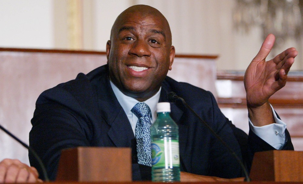 Magic Johnson;<br>Magic Johnson Speaks at A Forum on Capitol Hill: Future Directions in The Fight Against HIV-AIDS