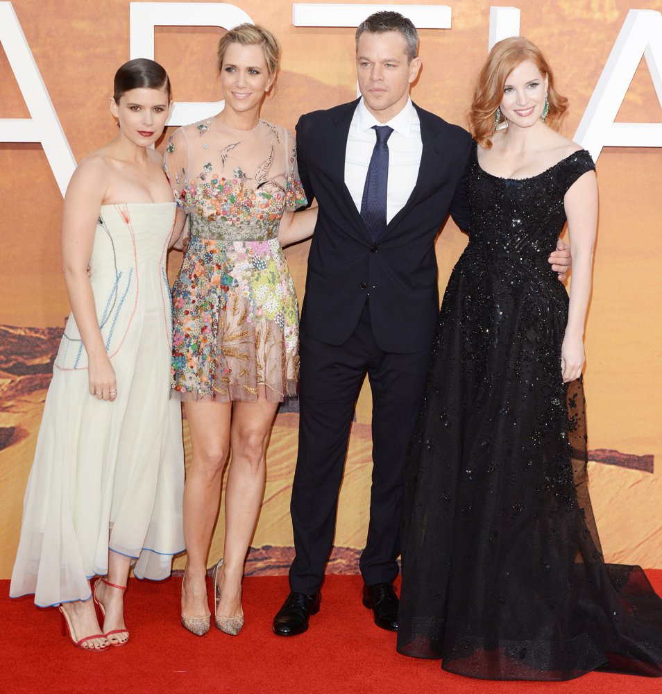 Kate Mara;Kristen Wiig;Matt Damon;Jessica Chastain;<br>The European Premiere of The Martian - Arrivals