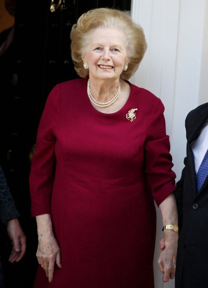 Margaret Thatcher;<br>Margaret Thatcher Outside Her Home After Spending Ten Days in Hospital with Flu Symptoms