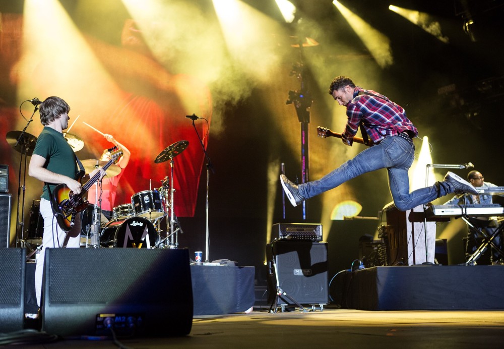 Michael Madden;Matt Flynn;Adam Levine;PJ Morton;Maroon 5;<br>Maroon 5 Rock in Rio Lisboa at Parque da Bela Vista - Day 3
