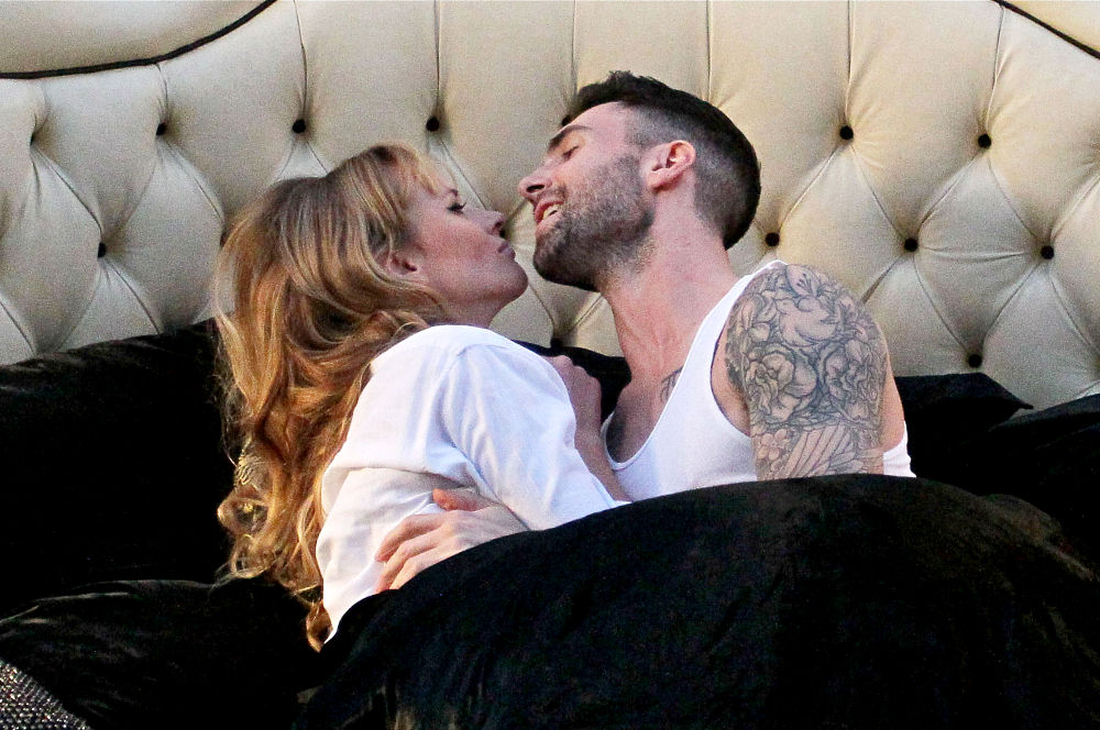 Anne Vyalitsyna;Adam Levine;<br>Shooting Scenes for Maroon 5's Upcoming Music Video 