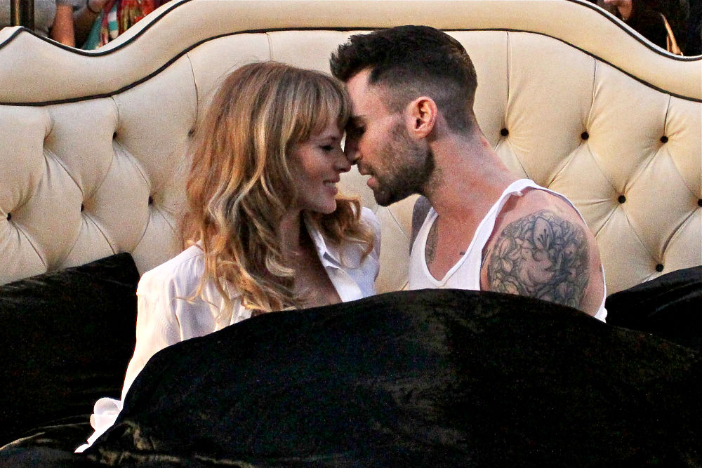 Anne Vyalitsyna;Adam Levine;<br>Shooting Scenes for Maroon 5's Upcoming Music Video 