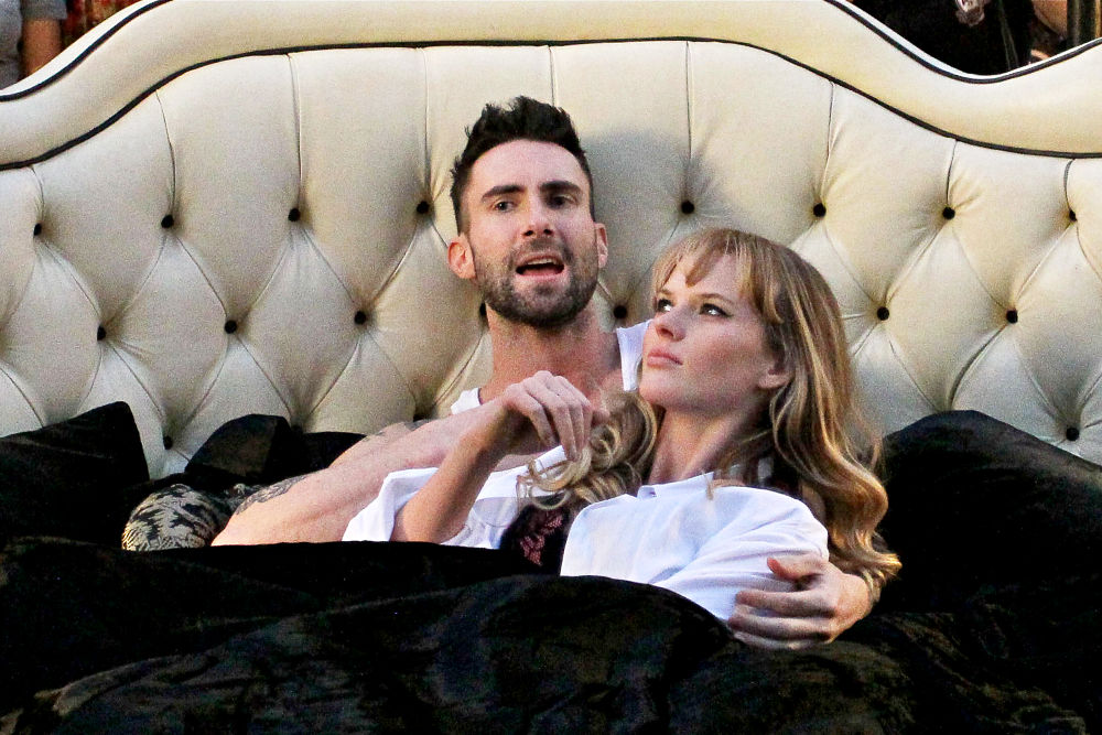 Adam Levine;Anne Vyalitsyna;<br>Shooting Scenes for Maroon 5's Upcoming Music Video 