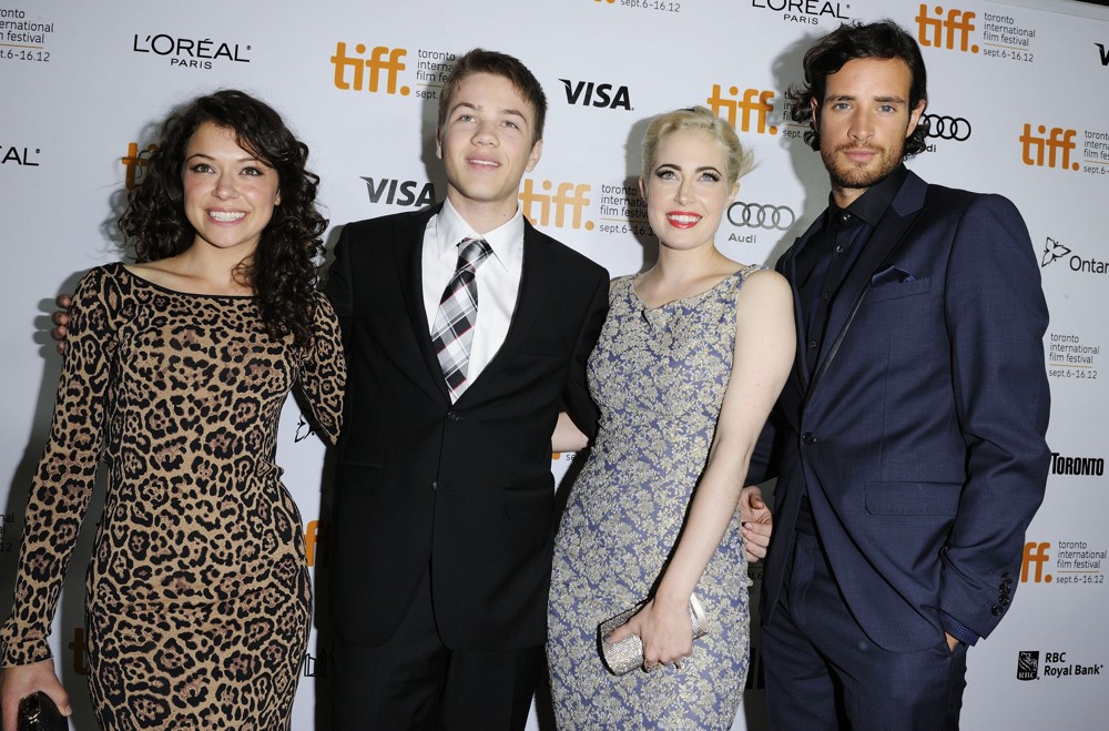 Tatiana Maslany;Connor Jessup;Charlotte Sullivan;Charlie Carrick;<br>The Reluctant Fundamentalist Premiere Arrivals - During The 2012 Toronto International Film Festival