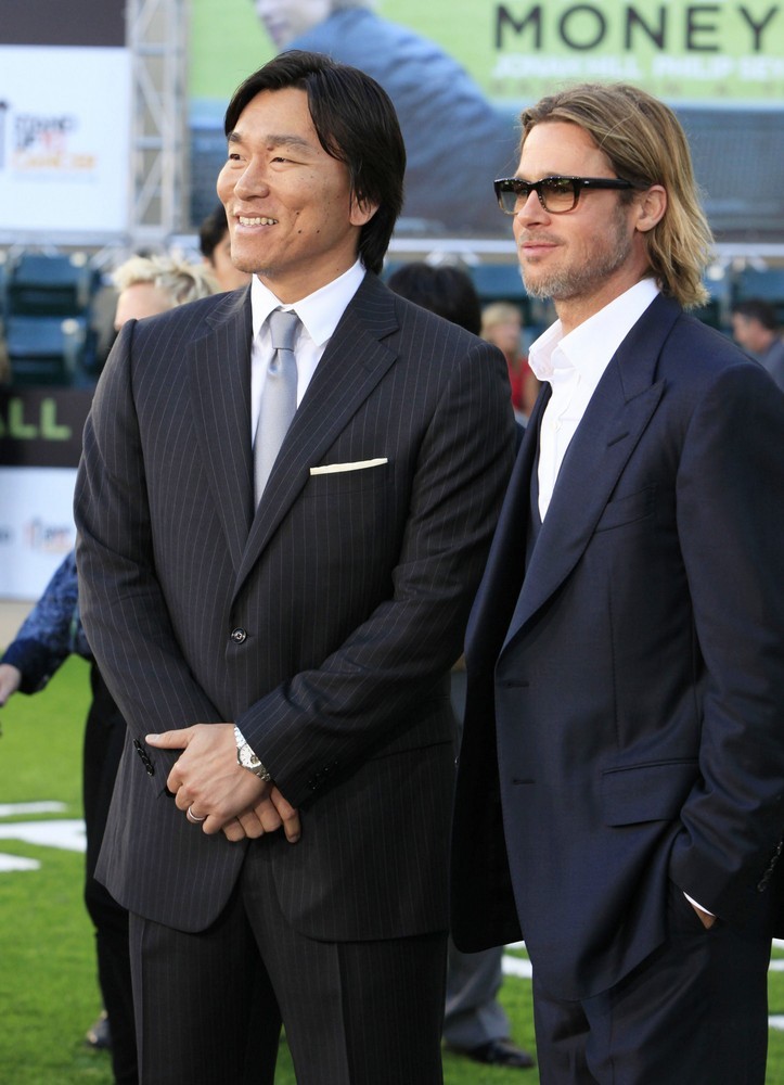Hideki Matsui;Brad Pitt;<br>Columbia Pictures Premiere of Moneyball