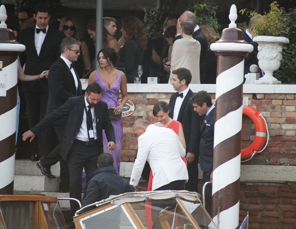 Matt Damon;Luciana Barroso;<br>The Wedding of George Clooney and Amal Alamuddin