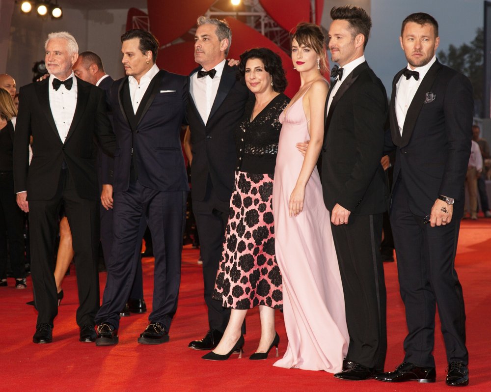 Patrick McCormick;Johnny Depp;John Lesher;Dakota Johnson;Scott Cooper;Joel Edgerton;<br>72nd Venice Film Festival - Black Mass - Premiere
