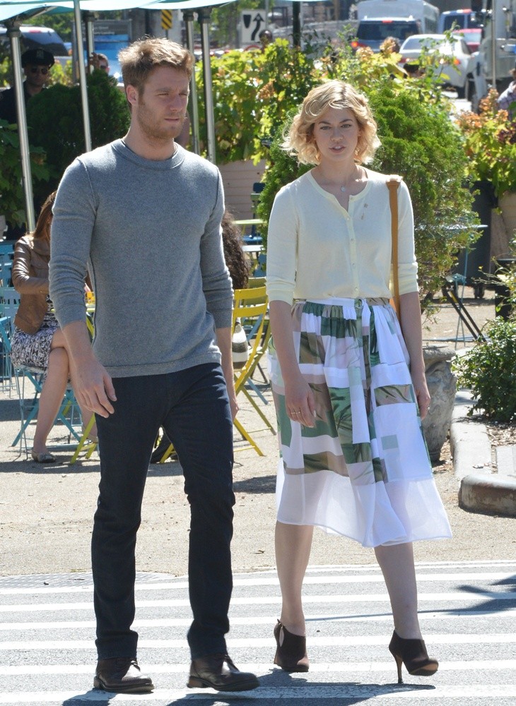 Jake McDorman and Analeigh Tipton on Manhattan Love Story Set