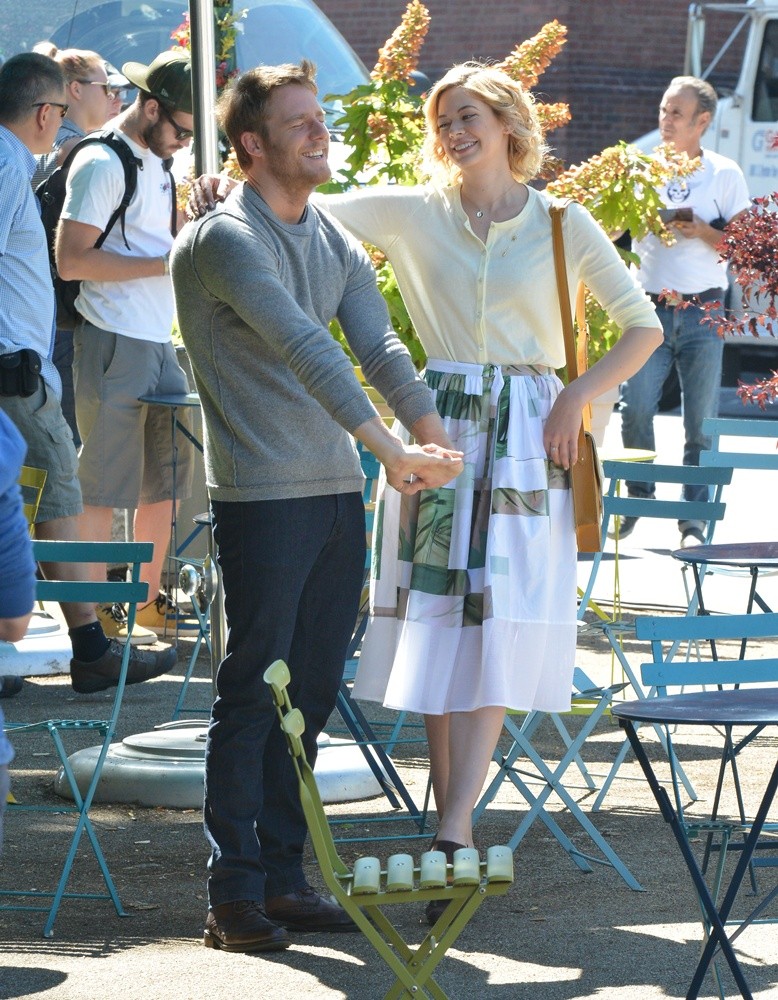 Jake McDorman and Analeigh Tipton on Manhattan Love Story Set