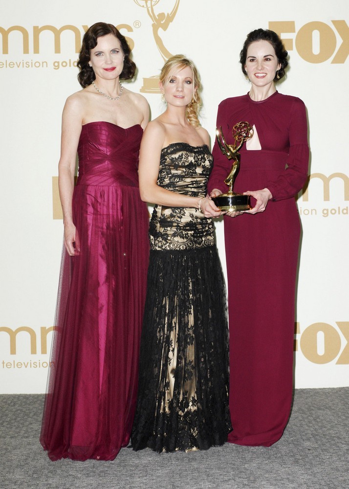 Elizabeth McGovern;Joanne Froggatt;Michelle Dockery;<br>The 63rd Primetime Emmy Awards - Press Room