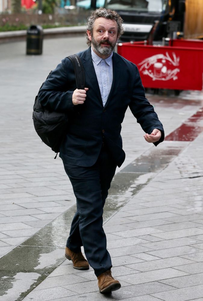 Michael Sheen Seen Arriving at Global Studios