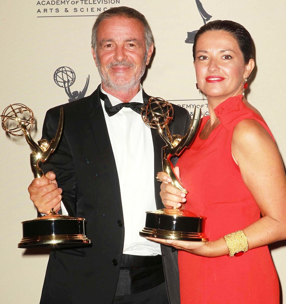 Mario Michisanti;Francesca Tampieri;<br>2012 Creative Arts Emmy Awards - Press Room