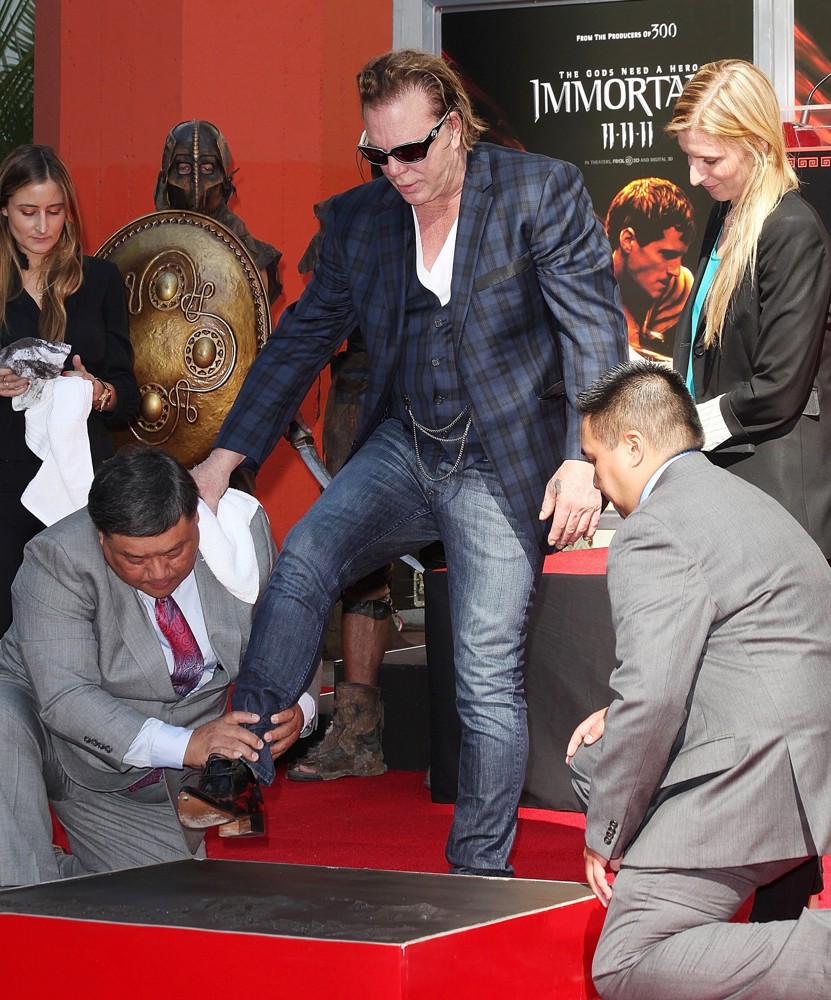 Mickey Rourke;<br>Mickey Rourke Is Honoured with A Hand and Footprint Ceremony