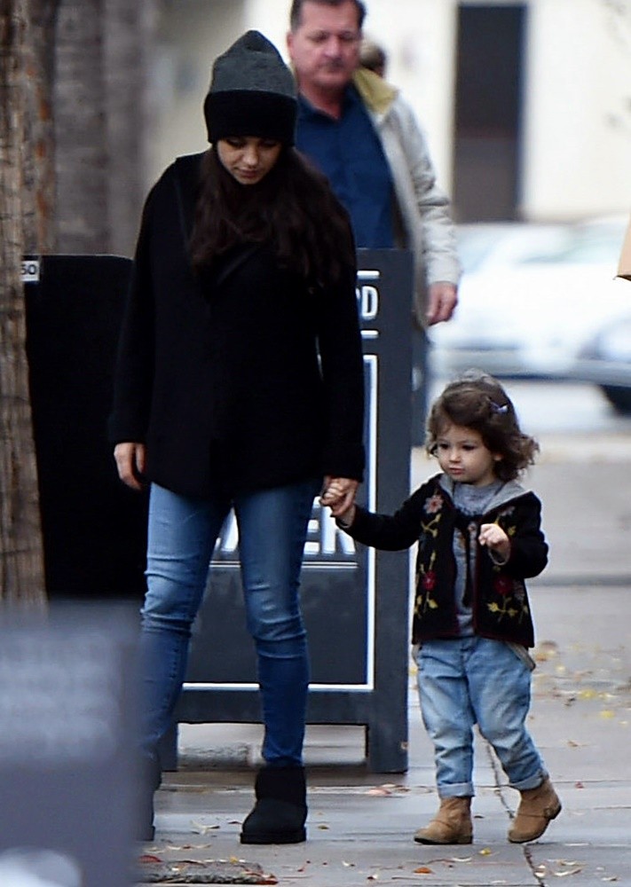Mila Kunis;<br>Mila Kunis and Her Daughter Wyatt Kutcher Leaving Joans On Third
