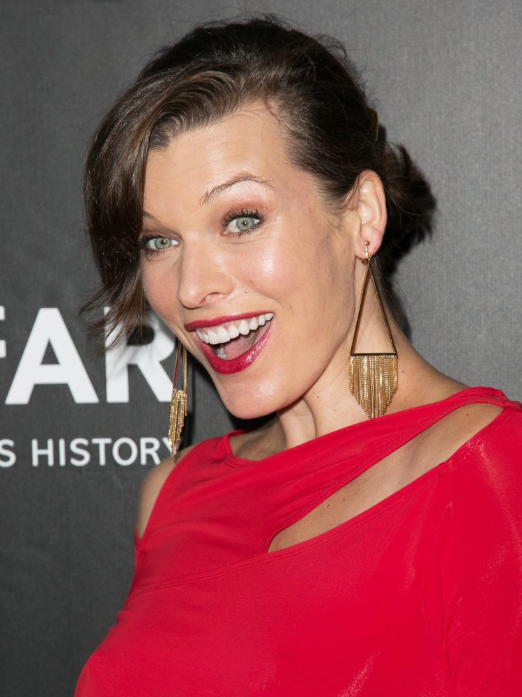 Milla Jovovich;<br>2014 amfAR LA Inspiration Gala