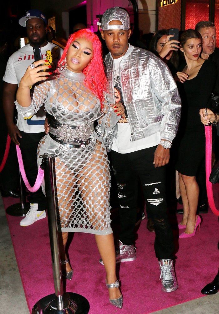 Nicki Minaj and Kenneth Petty Arrive at Fendi Prints