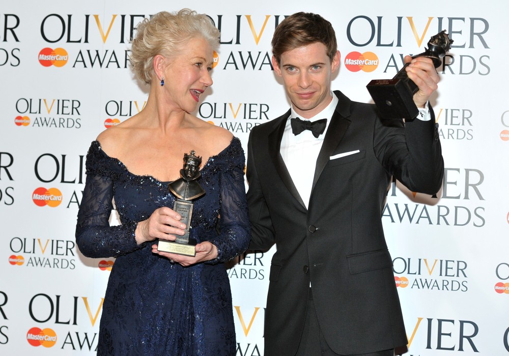 Helen Mirren;Luke Treadaway;<br>The Olivier Awards 2013 - Press Room
