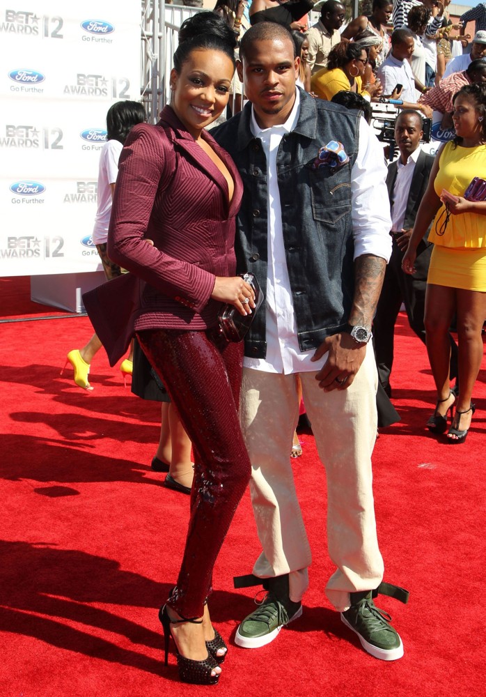 Monica;Shannon Brown;<br>The BET Awards 2012 - Arrivals