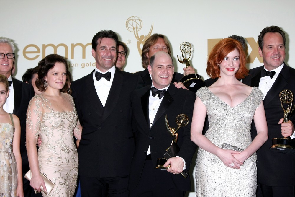 Elisabeth Moss;Jon Hamm;Matthew Weiner;Christina Hendricks;<br>The 63rd Primetime Emmy Awards - Press Room