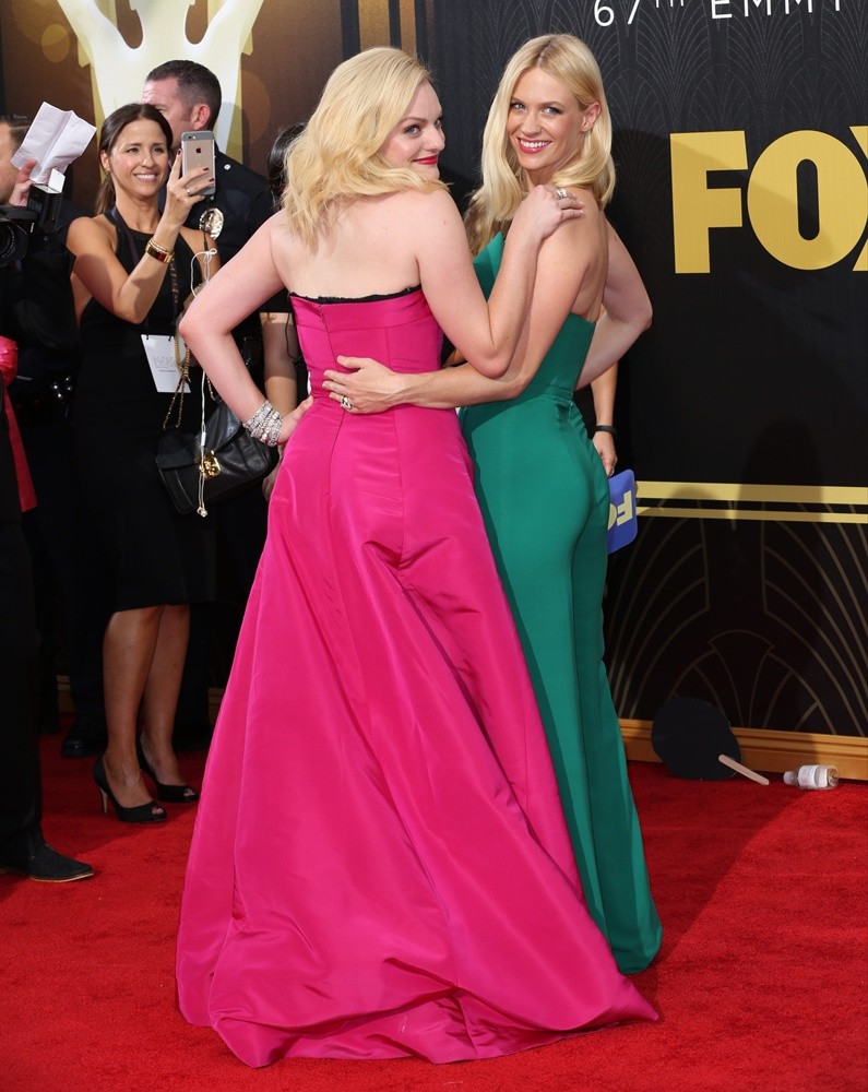 Elisabeth Moss;January Jones;<br>67th Primetime Emmy Awards - Red Carpet
