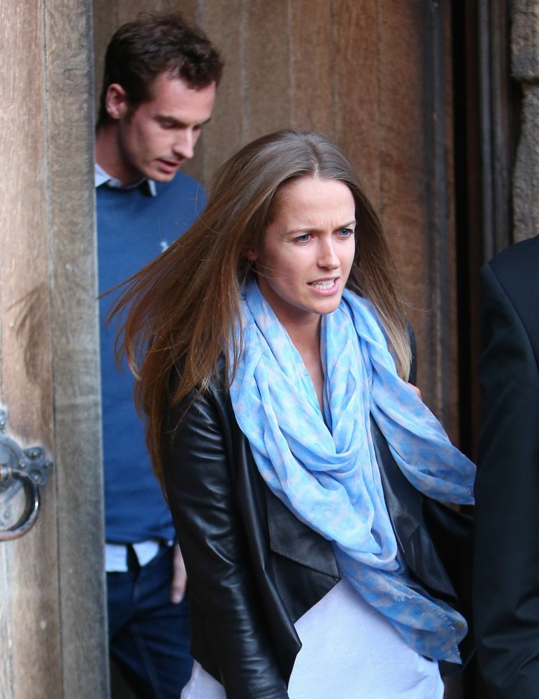 Andy Murray;Kim Sears;<br>Andy Murray and Kim Sears Leave Dunblane Cathedral After The Rehearsal Prior to Their Wedding