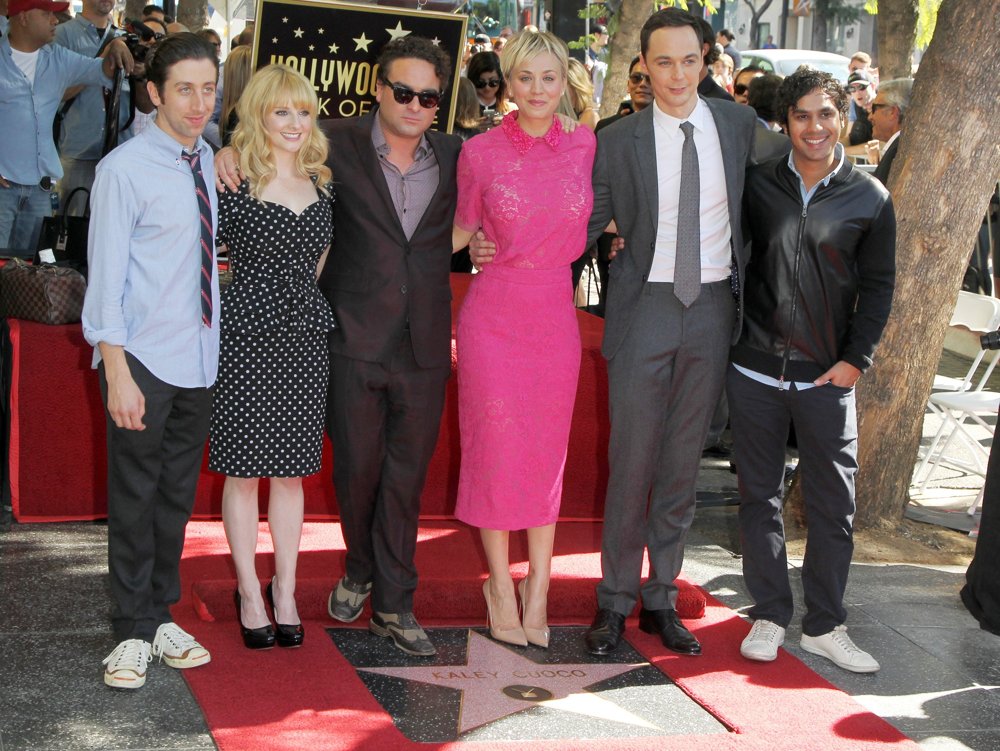 Simon Helberg;Melissa Rauch;Johnny Galecki;Kaley Cuoco;Jim Parsons;Kunal Nayyar;<br>Kaley Cuoco Honored with A Star on The Hollywood Walk of Fame
