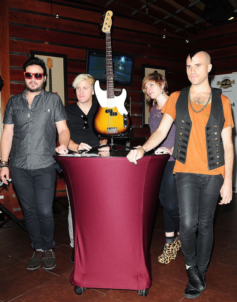 Neon Trees;<br>Neon Trees Donate Sign Bass Guitar Memorabilia to Hard Rock Hotel