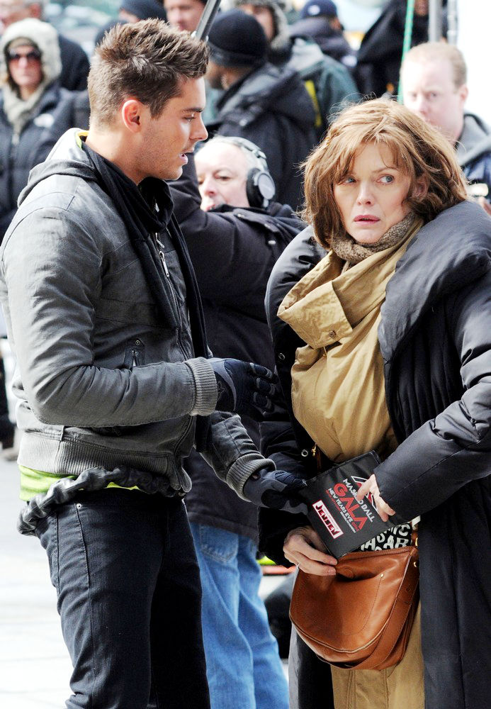 Zac Efron;Michelle Pfeiffer;<br>On The Set of New Film 'New Year's Eve'