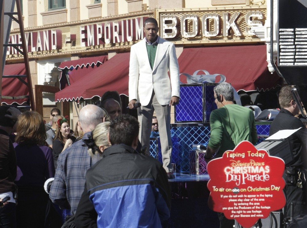 Nick Cannon;<br>Nick Cannon Filming for The Christmas Day Parade at Disneyland