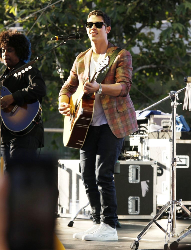 Nick Jonas;Jonas Brothers;<br>Nick Jonas Performs An Acoustic Set at A Concert Sponsored by Microsoft