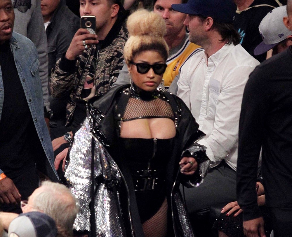Nicki Minaj;<br>Nicki Minaj Out at The Los Angeles Lakers Game