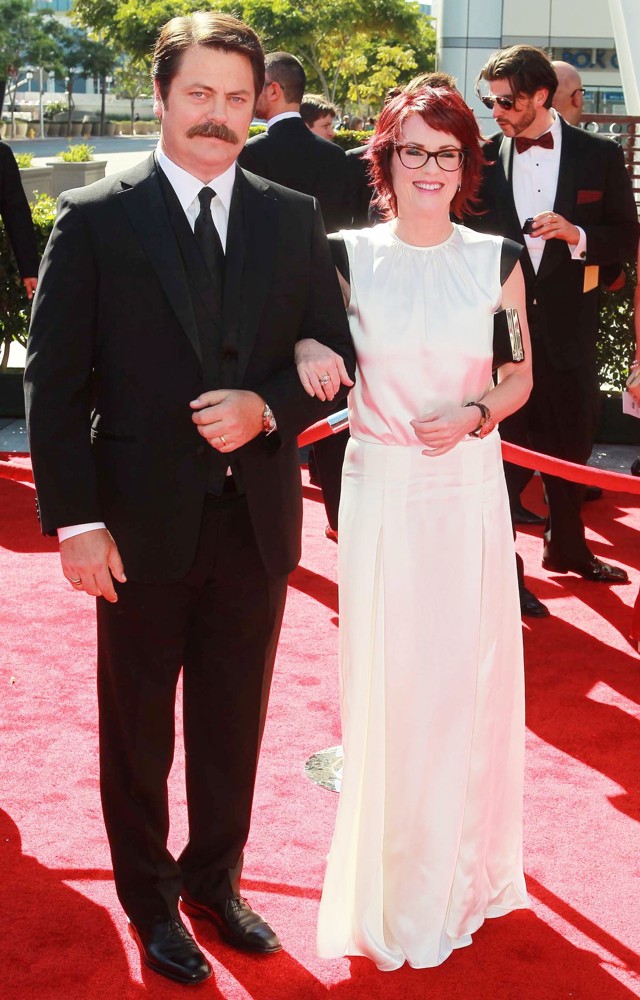 Nick Offerman;Megan Mullally;<br>2012 Creative Arts Emmy Awards - Arrivals