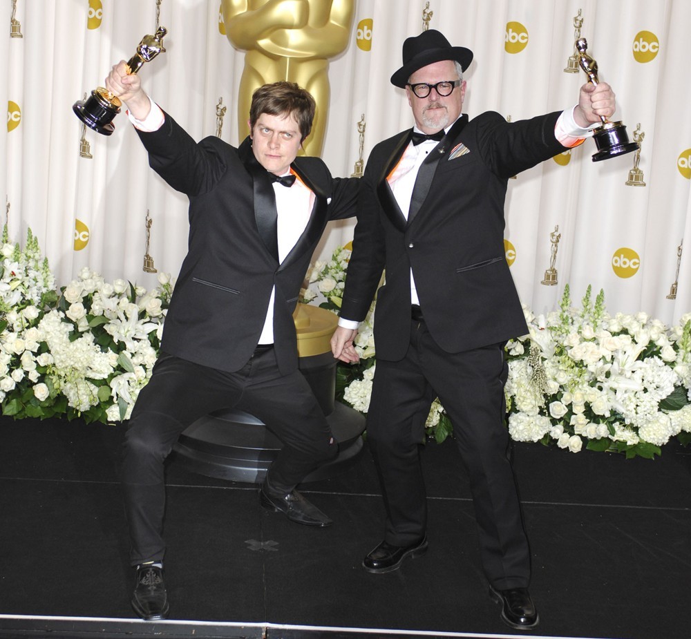 Brandon Oldenburg;William Joyce;<br>84th Annual Academy Awards - Press Room